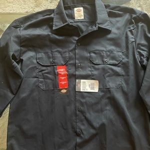 Dickies navy blue men contest long sleeve shirt